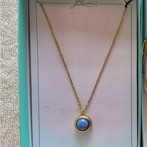 JBloom Gold and Blue Minimalist Necklace